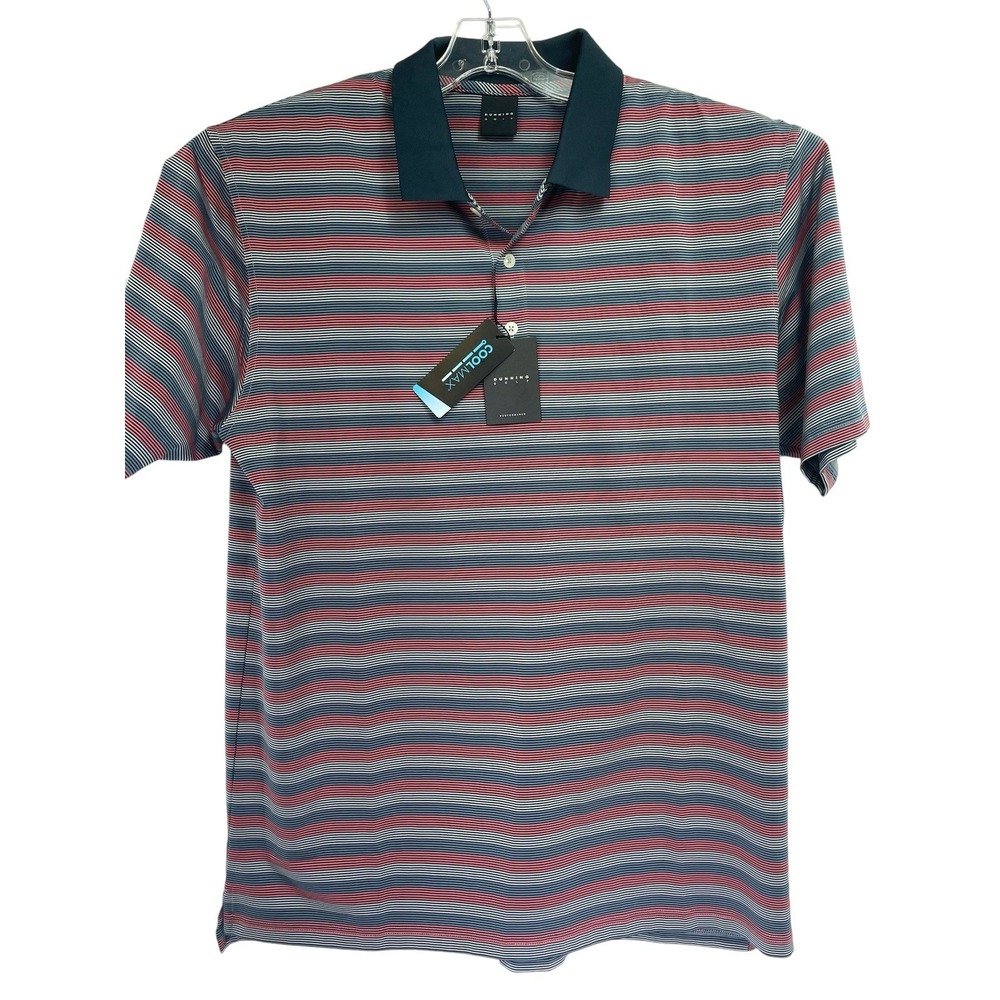 Dunning Golf Cool Max Polo Mens XL Multicolored Striped Polo (Z25)‎ NWT